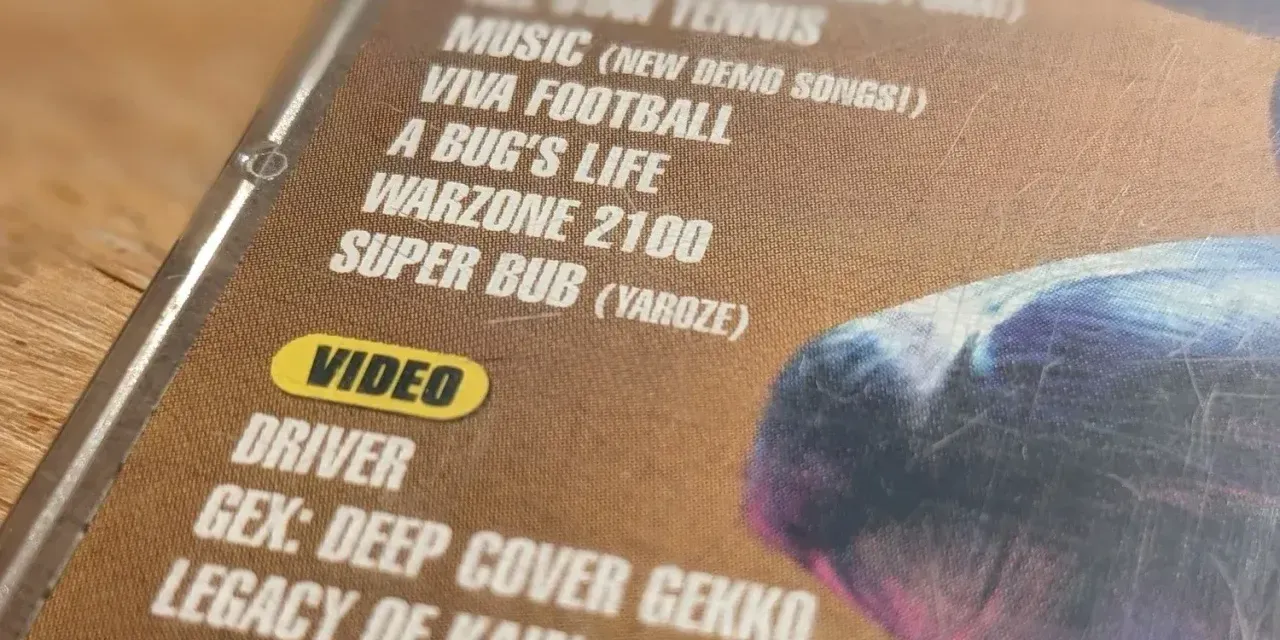 A close up show of a demo disc with reference to super bub.