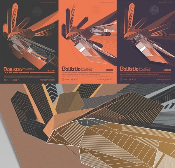 Gorgeous BallisticNG art that nods to WipEout’s legacy